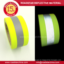 T/C amarillo fluorescente reflexivo ADVERTENCIA cinta de apoyo